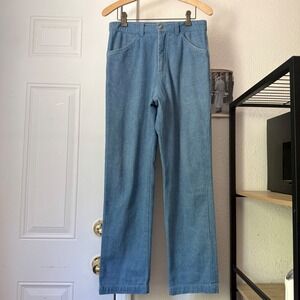 ME & ARROW blue denim cotton straight leg pants jeans